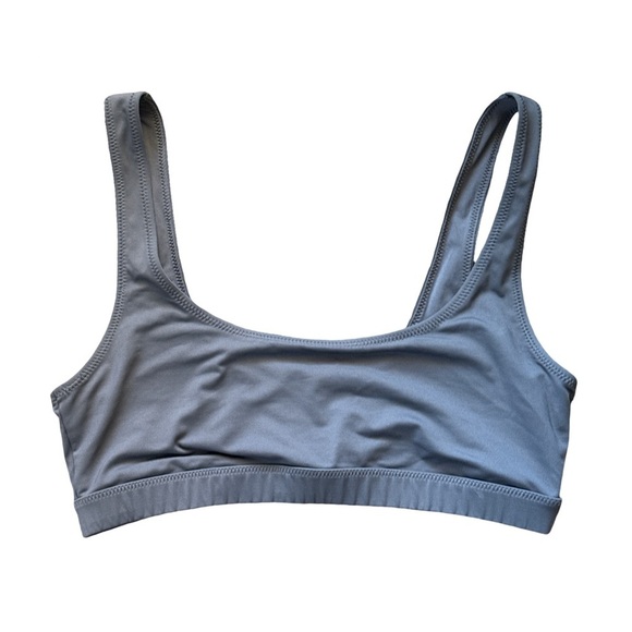 SKIMS Swim Tank Bikini Top Gunmetal Size M NWOT Sculpting Minimalist Swimwear - Picture 2 of 5